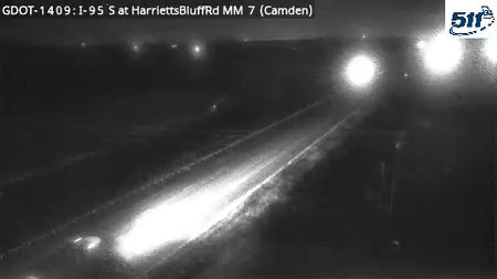 GDOT-1409: I-95 S at HarrietsBluffRd MM 7 (Camden) - Yesterday