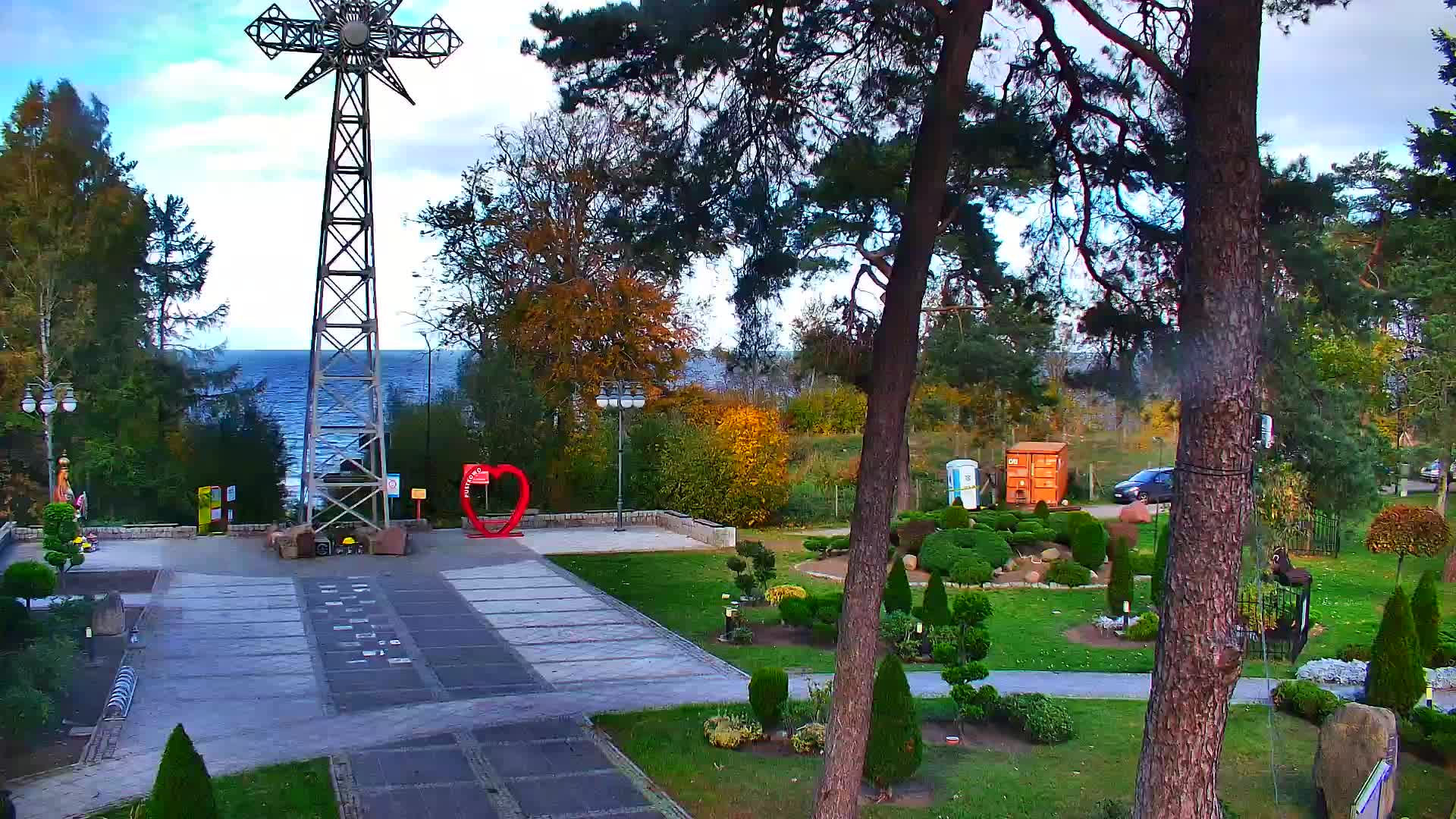 Pustkowo - widok na Krzyż Nadziei - Webkamery