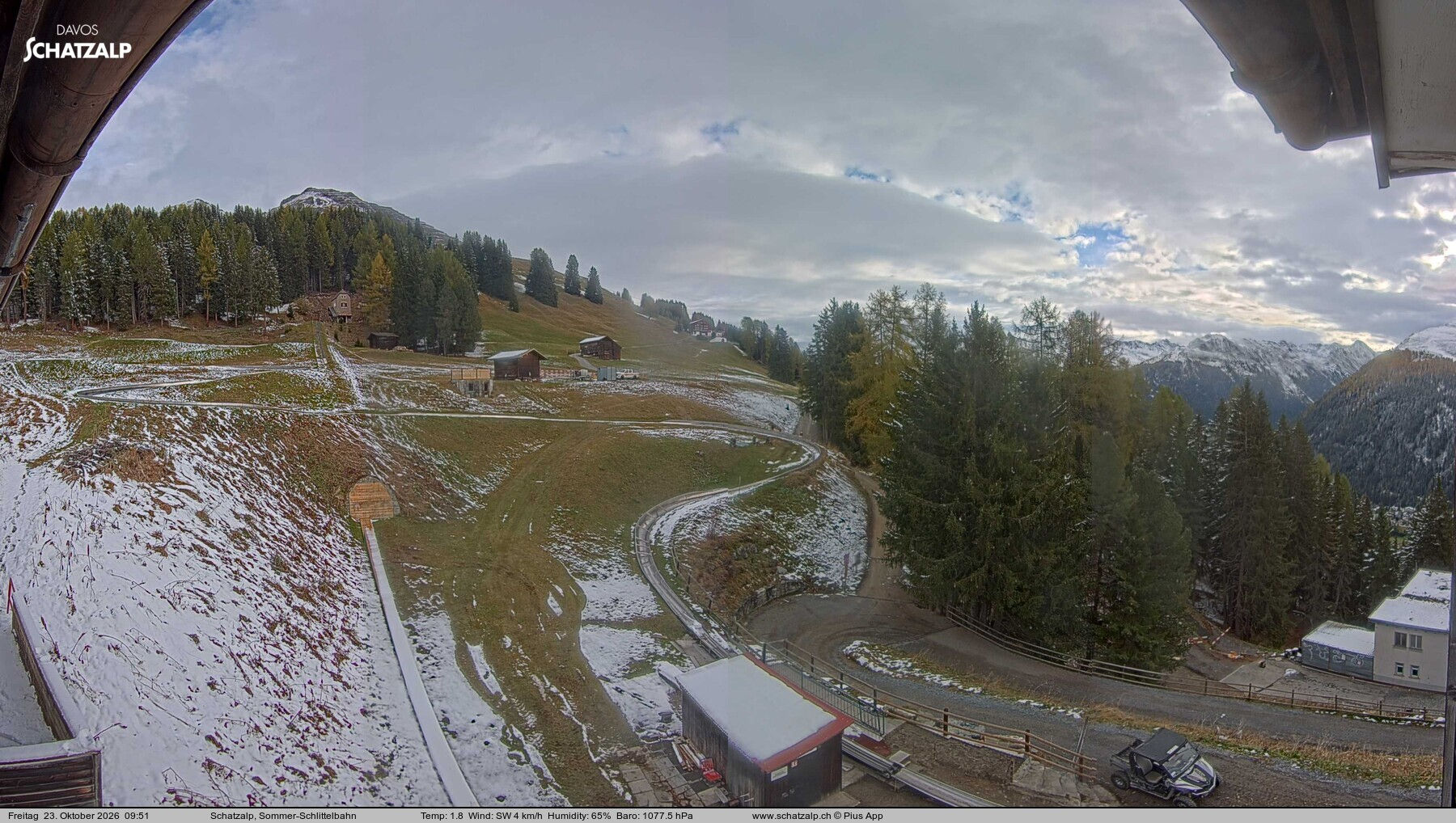 Davos - Sommer-Schlittelbahn, Blick zur Strelaalp - Kemarin
