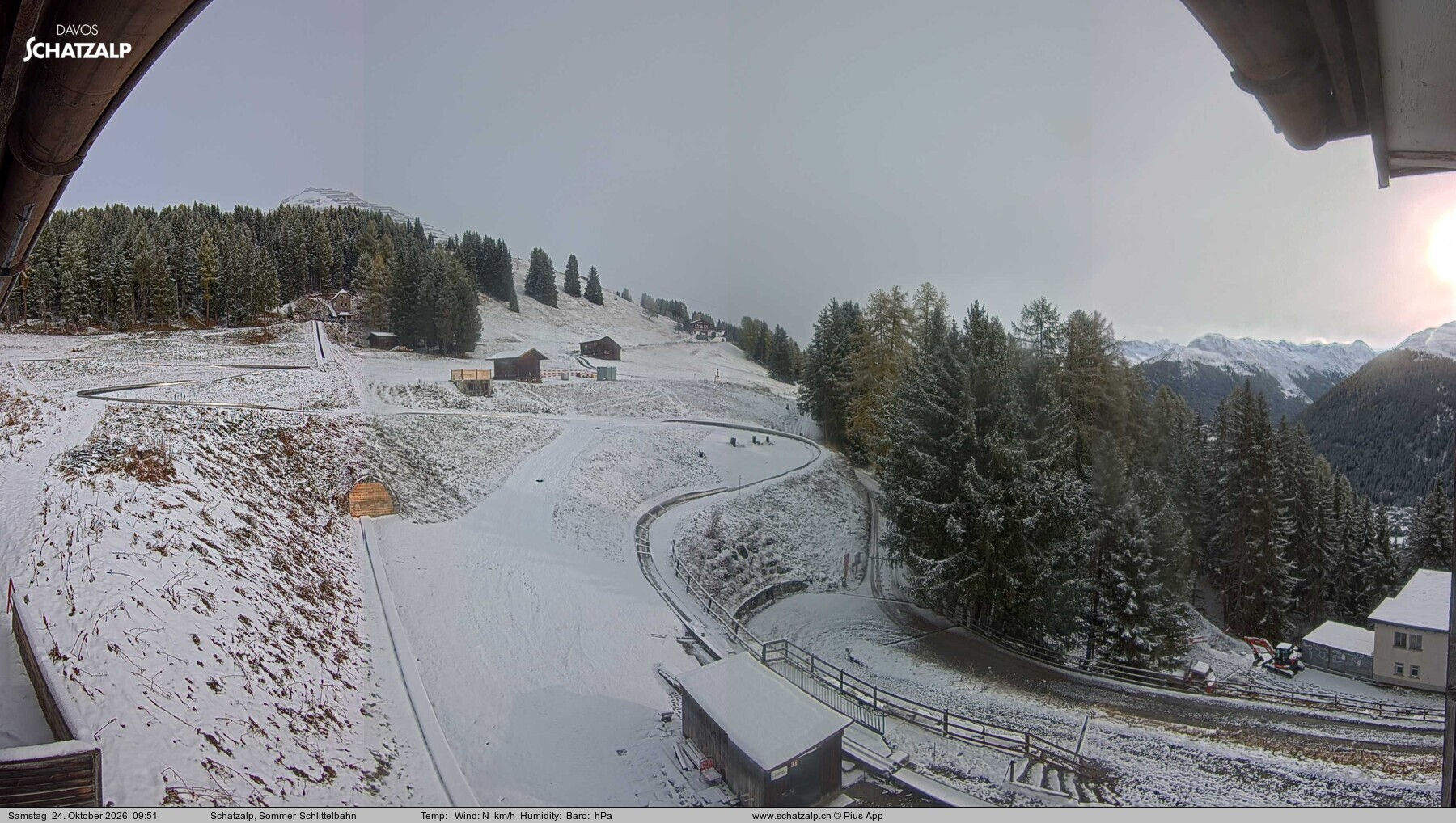 Davos - Sommer-Schlittelbahn, Blick zur Strelaalp - Kamera web