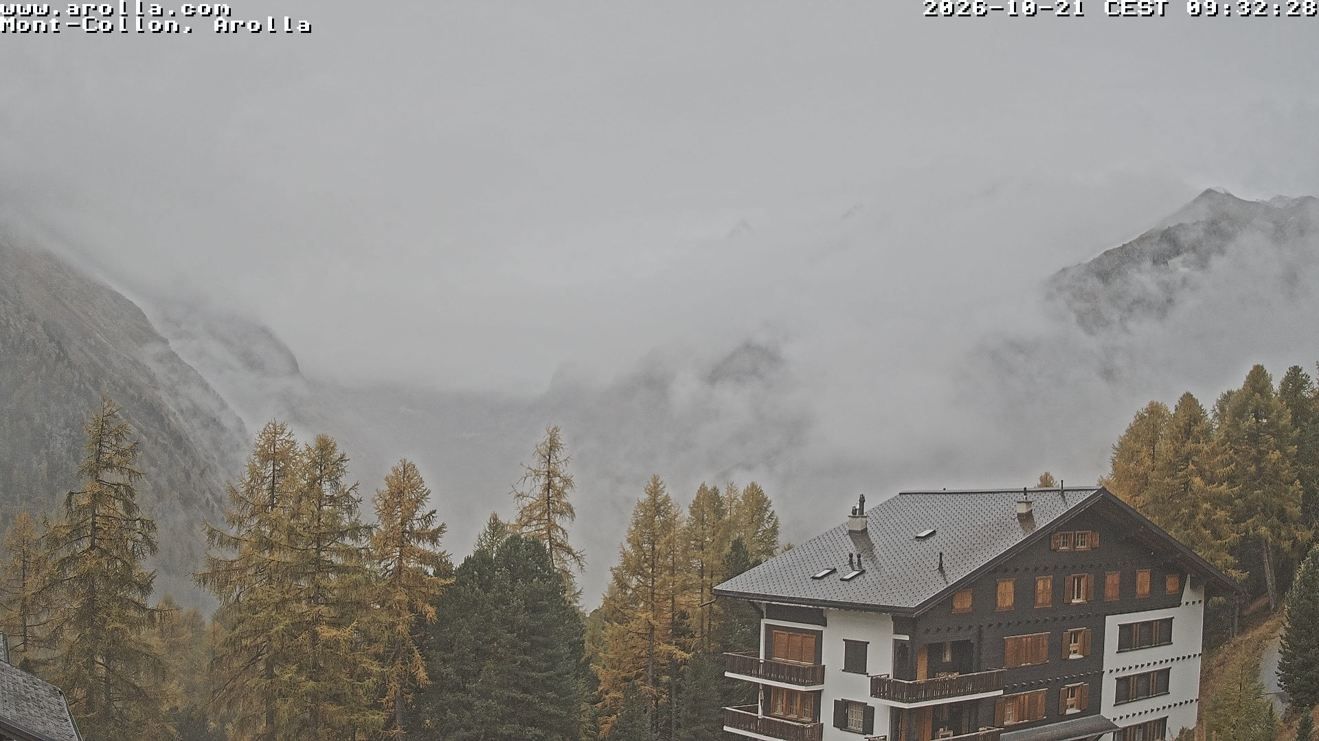 Arolla - Vue sur la forêt du Kurhaus et le Mont-Collon - 웹카메라