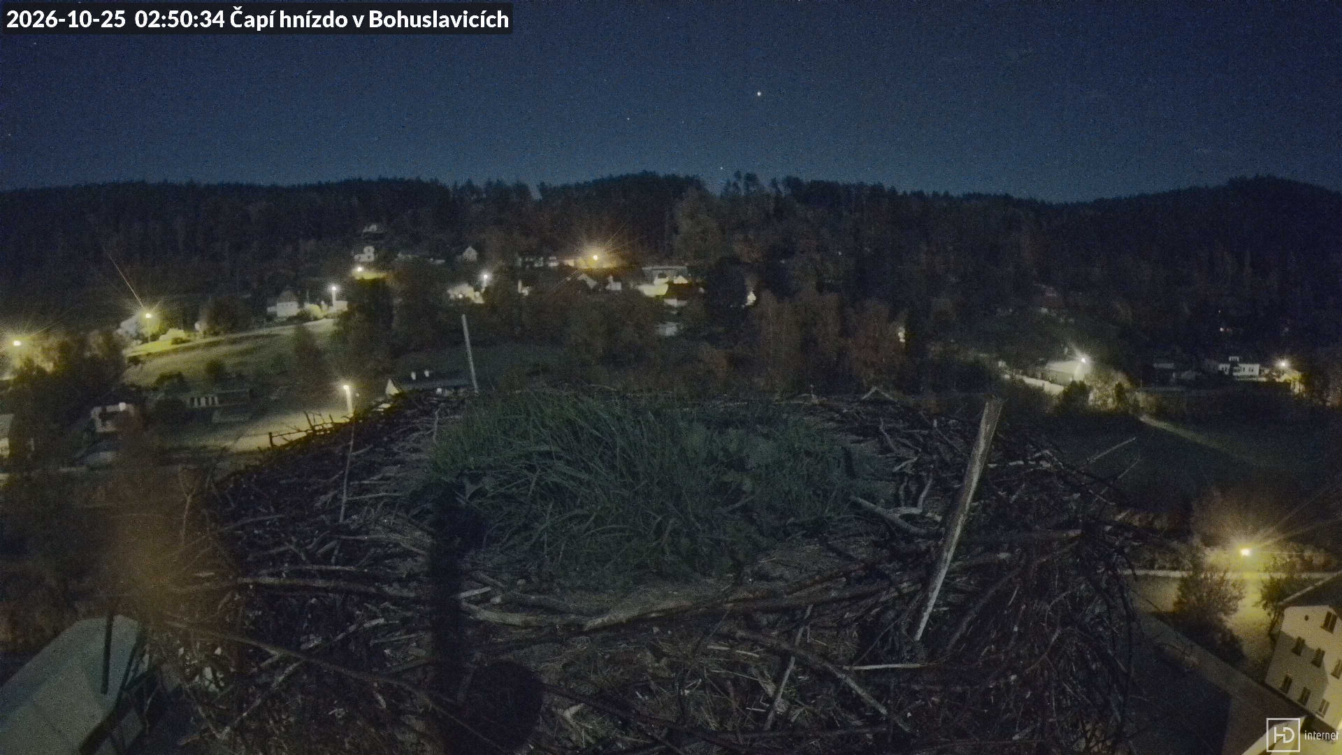 Čapí hnízdo v Bohuslavicích u Trutnova - včera